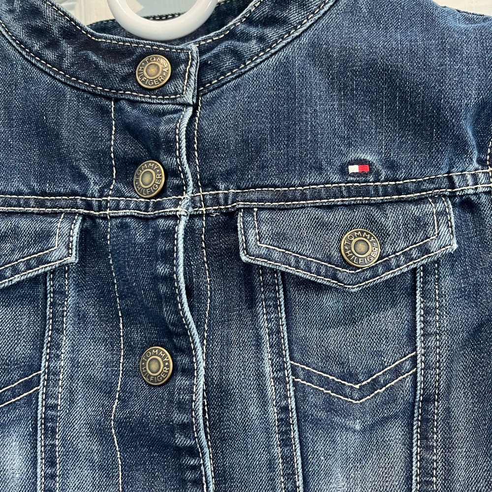 TOMMY HILFIGER Jeans Denim Jacket Youth Girls Sz M  8-10  Star Tommy Girl
